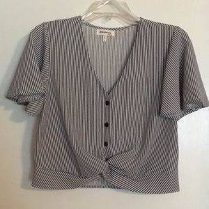 Striped Crop Top Blouse